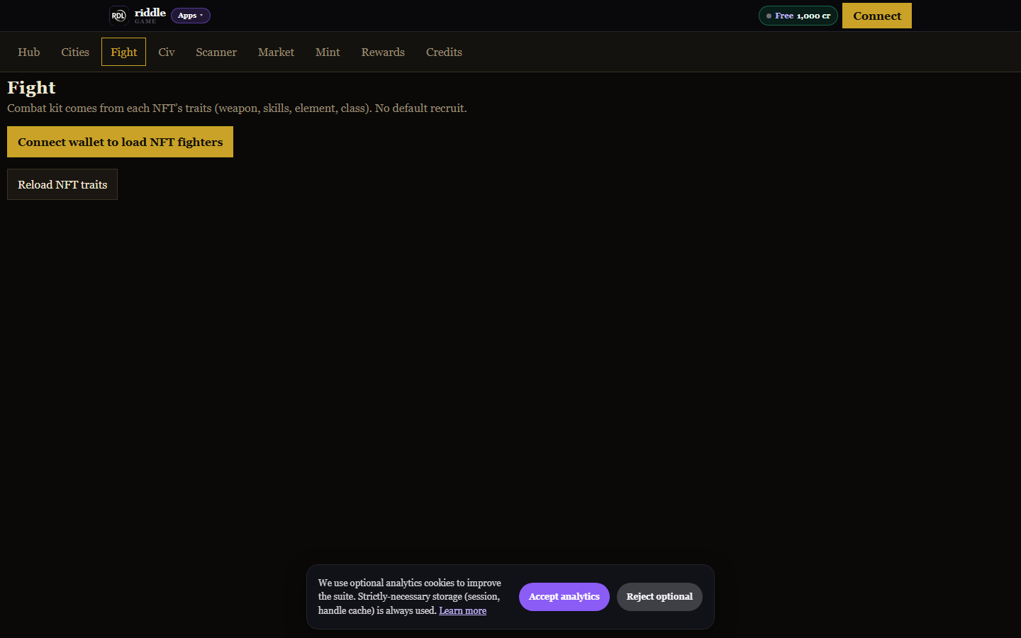 Live production screenshot of Fighter